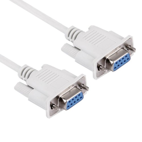 Cavo RS232 da 9P femmina a 9P femmina, lunghezza: 1,5 m (bianco)