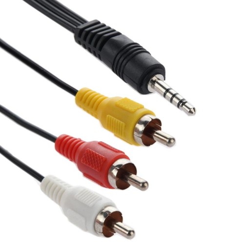 Cavo da jack stereo maschio da 3,5 mm a 3 connettori RCA maschio, lunghezza: 75 cm