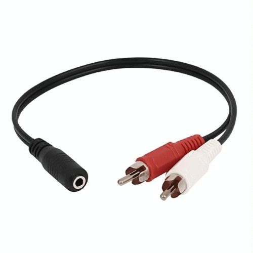 Cavo da jack stereo femmina da 3,5 mm a 2 connettori RCA maschio, lunghezza: 38 cm