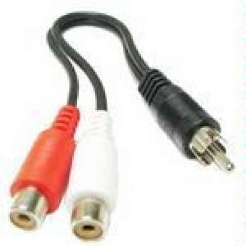 Adattatore per cavo video splitter a Y da 2 RCA AV femmina a 1 RCA maschio, lunghezza: 26,5 cm