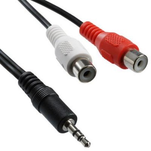 2 RCA femmina a 3,5 mm maschio jack audio cavo a Y, lunghezza: 20 cm
