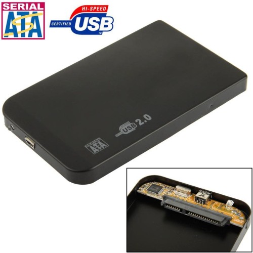 Custodia esterna per HDD SATA da 2,5 pollici, dimensioni: 126 mm x 75 mm x 13 mm (nero)