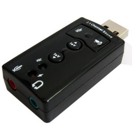 Adattatore audio USB a 2.1 canali (nero)