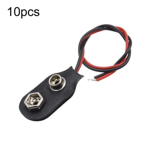 10 pezzi di clip per batteria da 9 V con cavi, custodia portabatteria, specifiche: tipo I