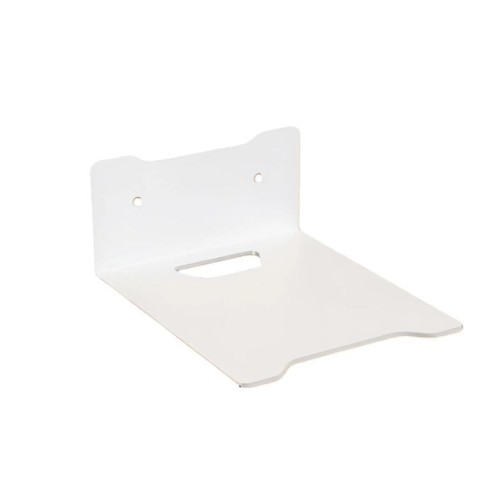 Mensola da parete senza fori in acciaio al carbonio per proiettore, telecamera, router, decoder TV con foro per cavi, dimensioni: piccola, bianca