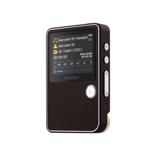 Lettore musicale HiFi Mrobo con chip DAC - Schermo a colori da 1,77 pollici, controllo della rotellina di scorrimento, supporta audio lossless e video AMV da 64 GB