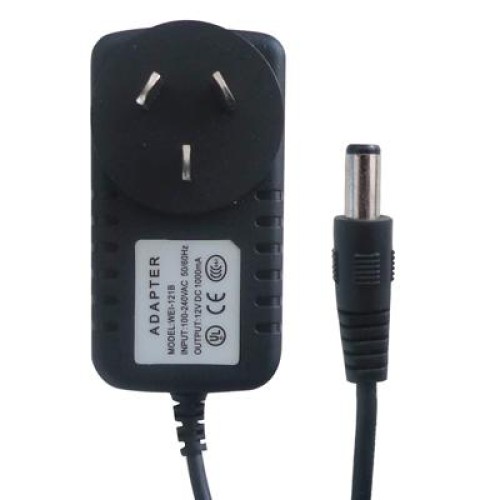 Adattatore CA con spina UK 12V 2000mA per telecamere CCD (nero)
