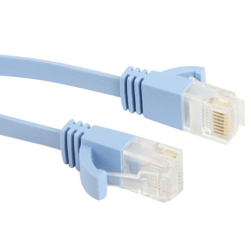 Cavo LAN di rete Ethernet piatto ultrasottile CAT6, lunghezza: 2 m (Baby Blue)