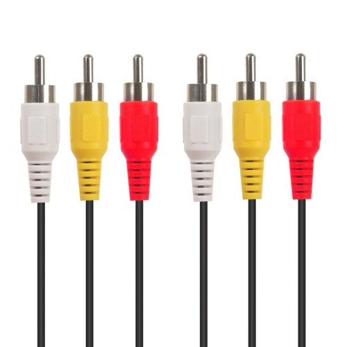 Cavo AV RCA stereo audio video di buona qualità, lunghezza: 3 m