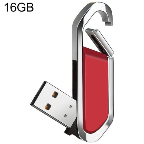 Disco flash USB 2.0 stile portachiavi metallico da 16 GB (rosso)