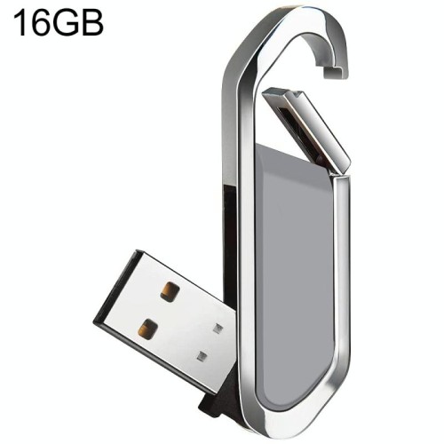 Portachiavi in ​​metallo stile USB 2.0 Flash Disk da 16 GB (grigio)