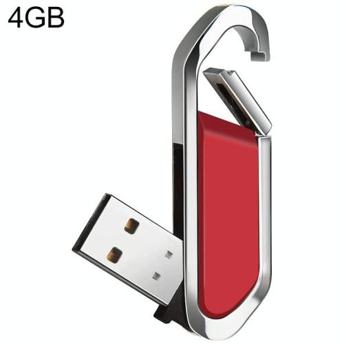 Disco flash USB 2.0 stile portachiavi metallico da 4 GB (rosso)