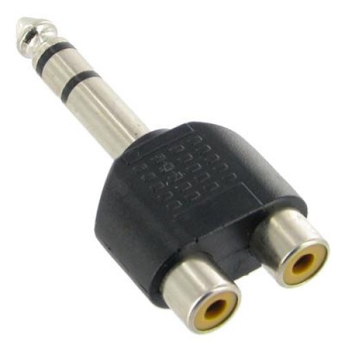 Adattatore jack per cuffie stereo da 6,35 mm maschio a 2 RCA