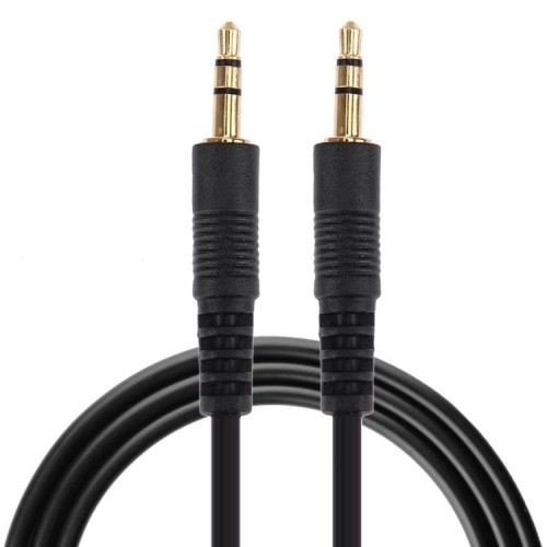 Cavo audio stereo da 1 m 3,5 mm maschio a 3,5 mm maschio (connettore nero + placcato oro)