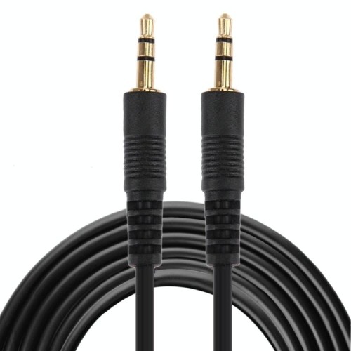 Cavo Aux, cavo audio stereo mini plug maschio da 3,5 mm, lunghezza: 3 m (connettore nero + placcato oro)