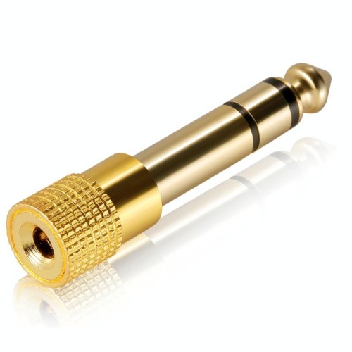 Adattatore per presa jack stereo da 6,35 mm placcato oro da 3,5 mm maschio
