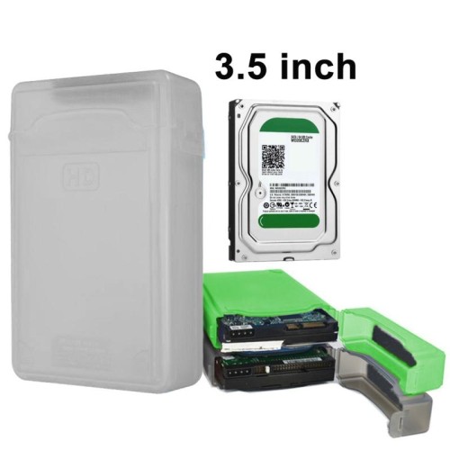 Custodia da 3,5 pollici per disco rigido HDD SATA IDE Custodia in plastica per custodia (grigio)