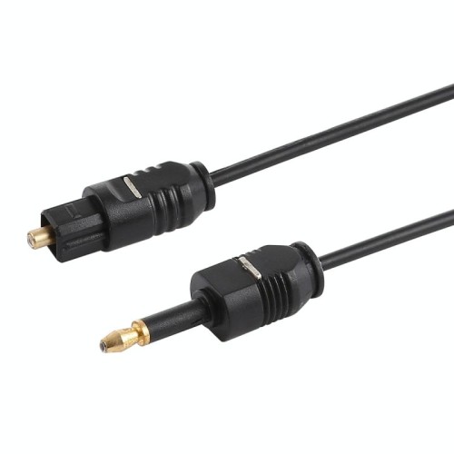 Cavo audio ottico digitale TOSLink maschio a 3,5 mm maschio, lunghezza: 0,8 m, diametro esterno: 2,2 mm (nero)