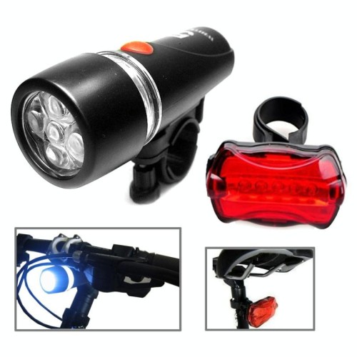 5 LED per bici da bicicletta resistente all'acqua + torcia di sicurezza posteriore