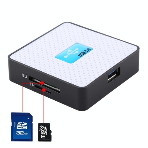 Lettore di schede All-in-1 USB 3.0, Super Speed ​​5 Gbps, supporto CF / SD / TF / M2 / XD Card (bianco)