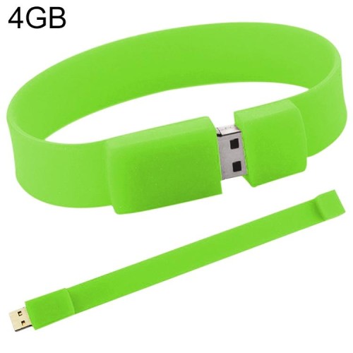 Braccialetti in silicone da 4 GB Disco flash USB 2.0 (verde)