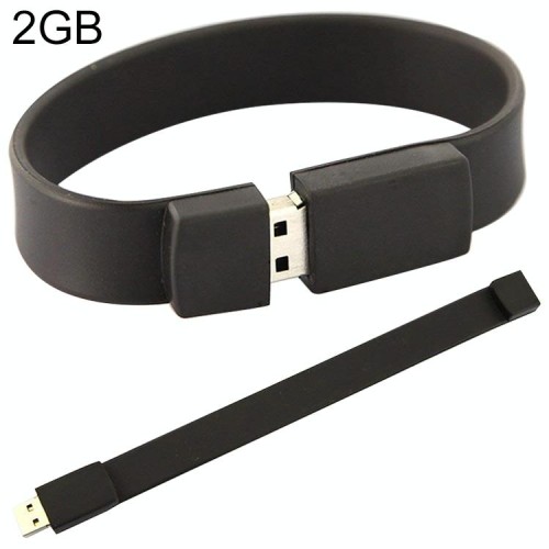 Braccialetti in silicone da 2 GB Disco flash USB 2.0 (nero)