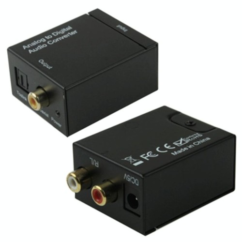 Convertitore audio digitale ottico coassiale Toslink ad analogico RCA (nero)