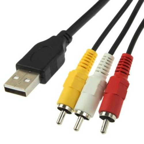 Cavo da USB a 3 x RCA maschio, lunghezza: 1,5 m