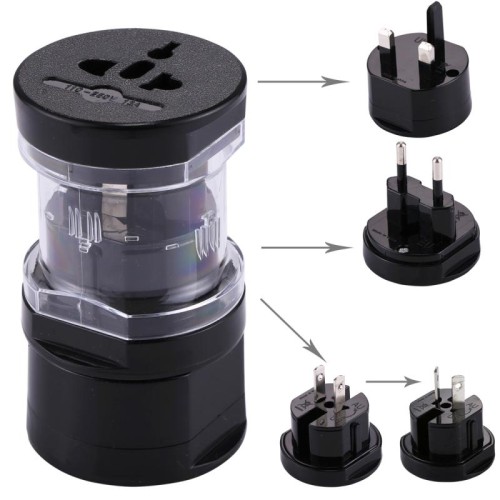 All in 1 EU + AU + UK + US Plug Travel Adattatore universale (nero)