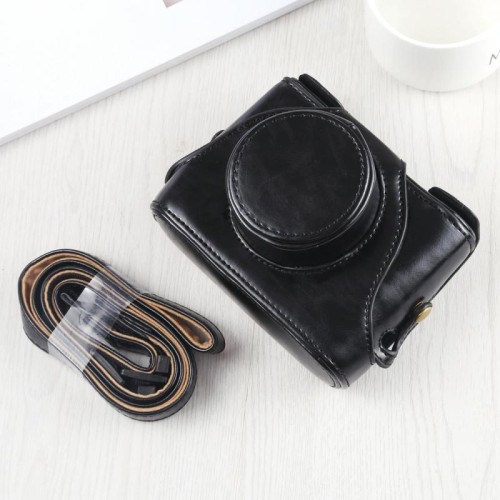 Custodia in pelle PU per fotocamera corpo intero con tracolla per FUJIFILM X10 / X20 (nero)