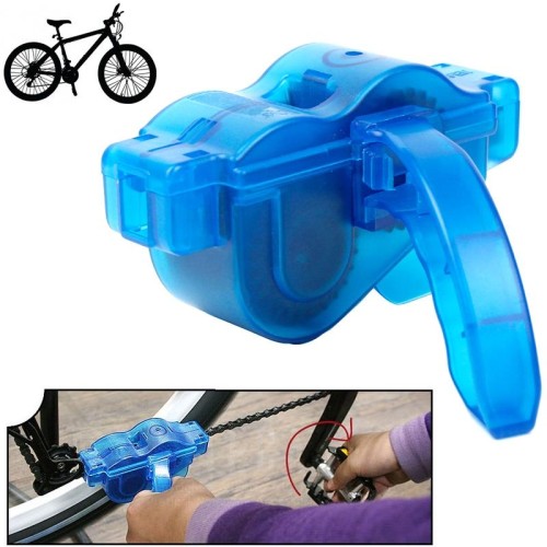 Detergente per catene da bicicletta Kit di attrezzi per pulizia della catena della bicicletta da alpinista Spazzole per macchine per bici da ciclismo Kit di attrezzi per pulizia della catena (blu)