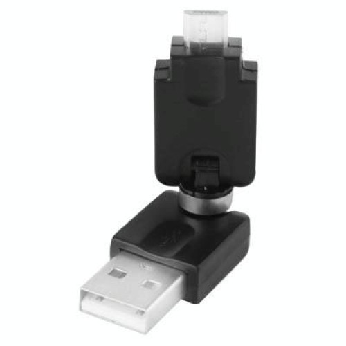 Adattatore girevole da USB 2.0 AM a Micro USB a 360 gradi per Galaxy S IV / i9500 / S III / i9300 / Note II / N7100 / i9220 / i9100 / i9082 / Nokia / LG / BlackBerry / HTC One X / Amazon Kindle / Sony Xperia ecc. ( Nero)