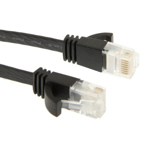 Cavo LAN di rete Ethernet piatto ultrasottile CAT6, lunghezza: 3 m (nero)