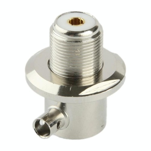 Adattatore gomito femmina UHF collegato cavo RG58 RG142 LMR195 (argento)
