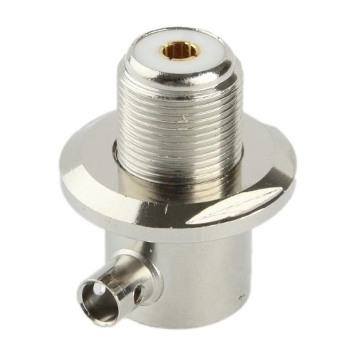 Cavo RG58 con adattatore a gomito femmina UHF collegato (argento)