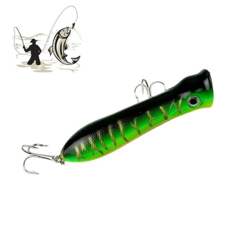 8 cm gamberetti bocca tipo superficie dell'acqua popper richiamo onde d'acqua colpite arrampicata esche da pesca, consegna a colori casuali