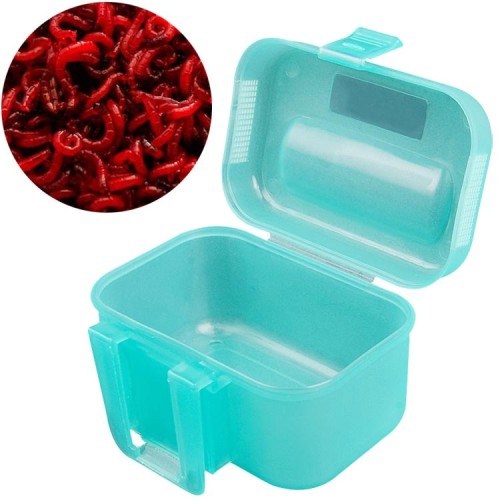 Scatola per esche da pesca in plastica per lombrichi vivi Scatola per esche per gamberetti (verde)