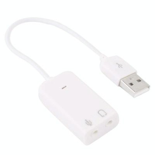 Adattatore audio USB 2.0 a 7.1 canali, plug and play (bianco)