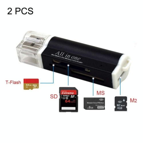 2 PCS Multi All in 1 USB 2.0 Micro SD SDHC TF M2 MMC MS PRO DUO Lettore di schede di memoria