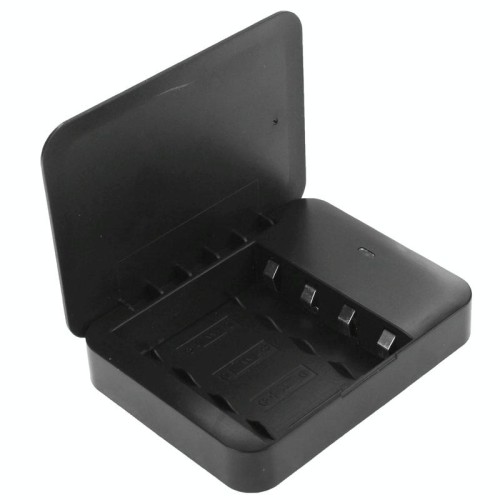 Caricatore portatile USB 2.0 4 batterie AA con torcia (nero)
