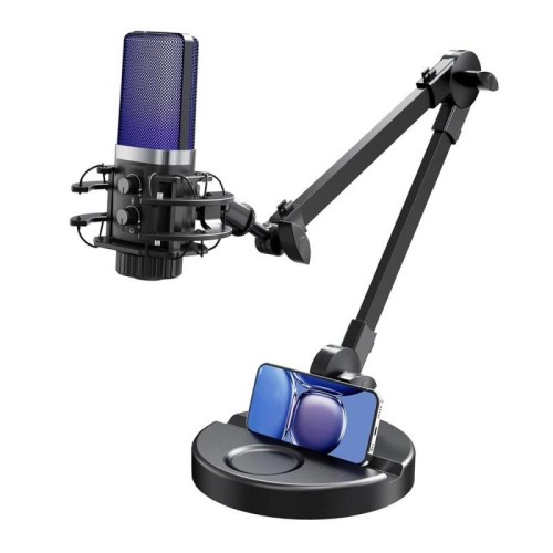Microfono condensatore per la riduzione del rumore da tavolo con illuminazione RGB per streaming live/registrazione