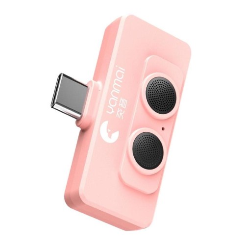 YANMAI R6 Vlogging / Registrazione Mini microfono di tipo C AI + ANC Microfono intelligente con riduzione del rumore (rosa)