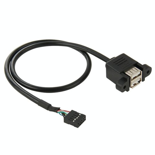 Connettore femmina della scheda madre a 10 pin a 2 cavi adattatore USB 2.0 femmina, lunghezza: 50 cm