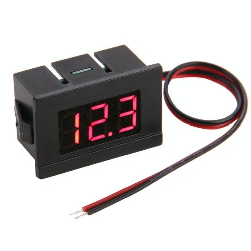 Mini misuratore di tensione digitale con display a luce rossa a 2 fili V33D, tensione di misurazione: CC 4,5-120 V.