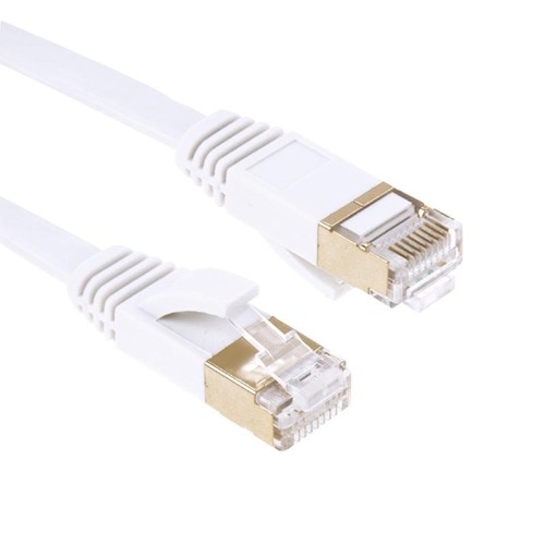 Cavo LAN di rete RJ45 piatto ultra sottile CAT7 ad alta velocità da 10 Gbps con testa placcata oro (2 m)