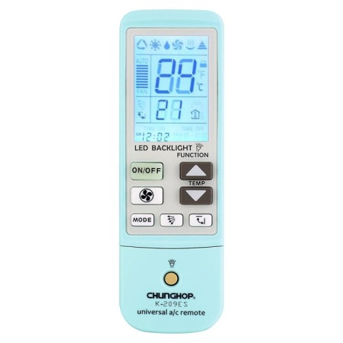 Telecomando universale per condizionatore d'aria K-209ES, funzione termometro di supporto (blu)