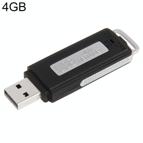 Mini intervista Recorder / USB Flash Drive, incorporato in memoria da 4 GB (nero)