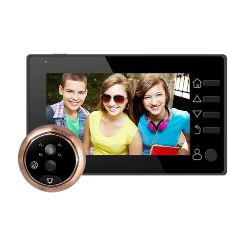 M4300D Schermo a colori TFT da 4,3 pollici Videocamera di sicurezza da 3,0 MP Campanello video intelligente, supporto TF Card (32 GB max) e visione notturna e rilevamento del movimento (oro)
