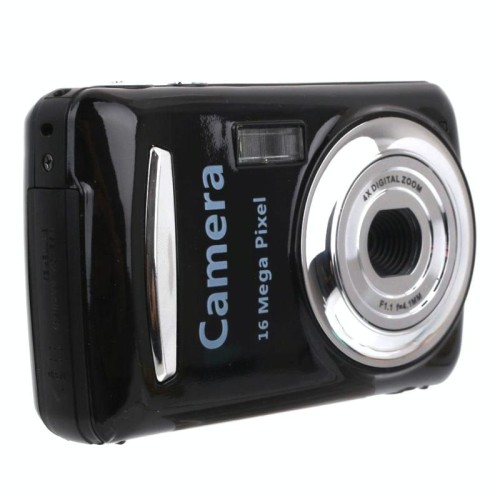 2.4 pollici 16MP 720P Mini LSR Cam Fotocamera digitale per bambini Baby Cute Cartoon Multifunzione Toy Camera Bambini Compleanno (nero)