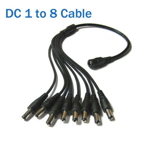 Cavo di alimentazione DC da 1 a 8 Cavo adattatore splitter di alimentazione per telecamera di sicurezza CCTV